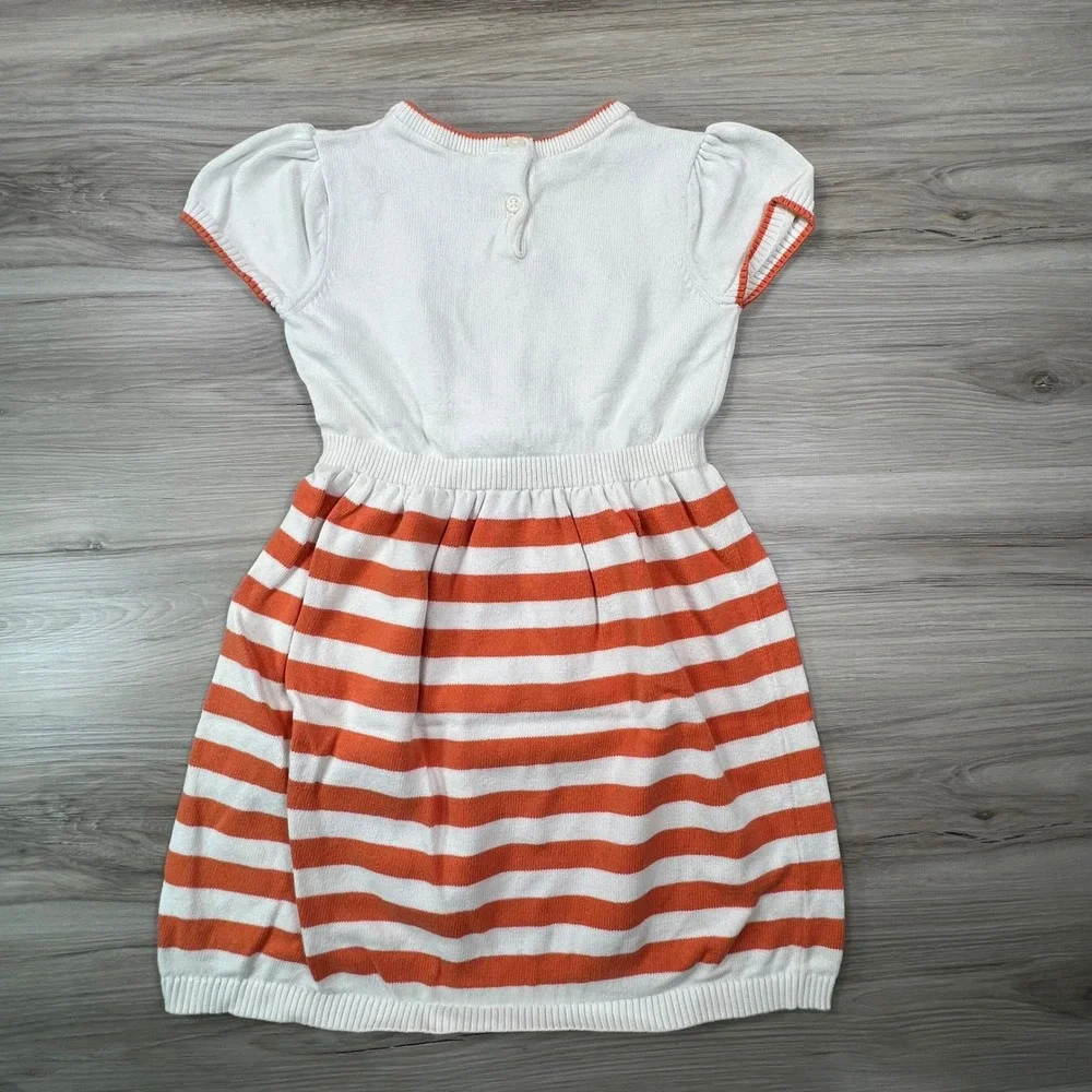 Gymoboree Girls Pumpkin Dress‎ Size 7 Orange Striped Fall Harvest cottagecore